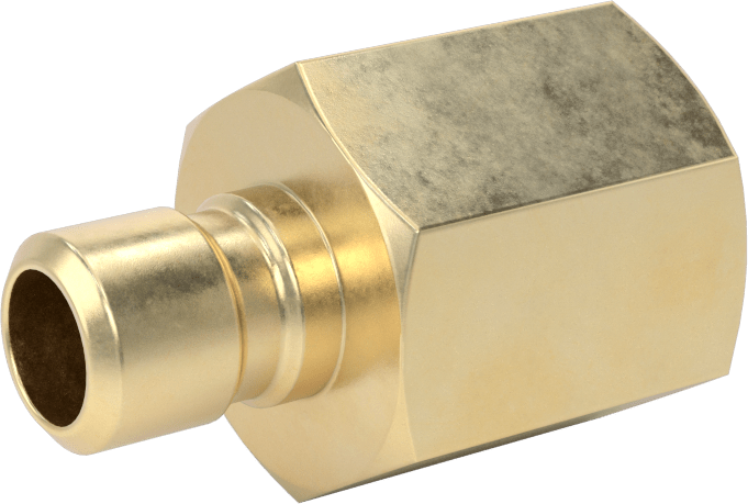 Soğutucu için Pirinç Hızlı Ayrılabilir Hortum Bağlantısı, Düz Plug, 3/8 Kaplin Boyutu x 1/2 NPTF Dişi