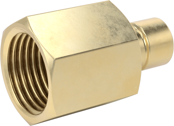 Soğutucu için Pirinç Hızlı Ayrılabilir Hortum Bağlantısı, Düz Plug, 3/8 Kaplin Boyutu x 1/2 NPTF Dişi