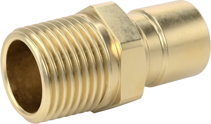 Soğutucu için Pirinç Hızlı Ayrılabilir Hortum Bağlantısı, Düz Plug, 1/2 Kaplin Boyutu x 1/2 NPTF Erkek