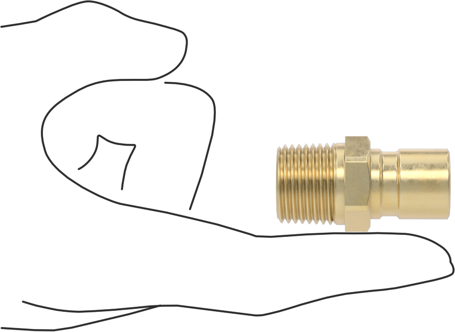 Soğutucu için Pirinç Hızlı Ayrılabilir Hortum Bağlantısı, Düz Plug, 1/2 Kaplin Boyutu x 1/2 NPTF Erkek