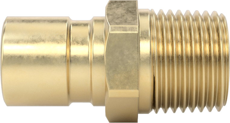 Soğutucu için Pirinç Hızlı Ayrılabilir Hortum Bağlantısı, Düz Plug, 1/2 Kaplin Boyutu x 1/2 NPTF Erkek