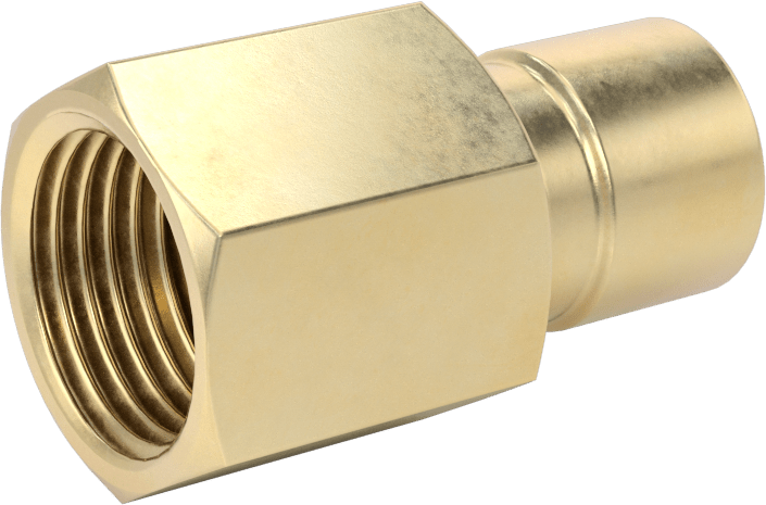 Soğutucu için Pirinç Hızlı Ayrılabilir Hortum Bağlantısı, Düz Plug, 1/2 Kaplin Boyutu x 1/2 NPTF Dişi