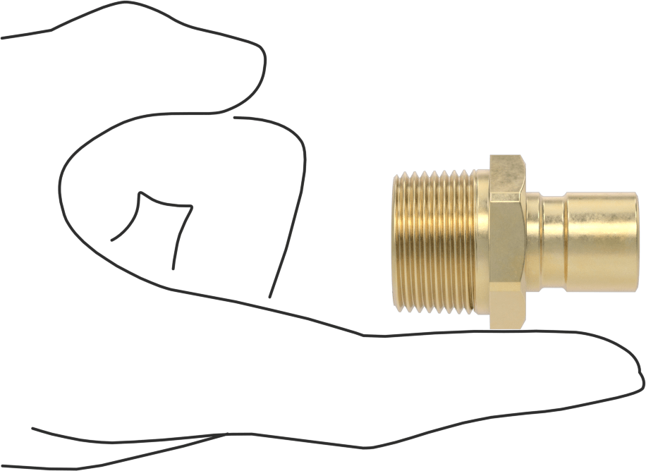 Soğutucu için Pirinç Hızlı Ayrılabilir Hortum Bağlantısı, Düz Plug, 1/2 Kaplin Boyutu x 3/4 NPTF Erkek