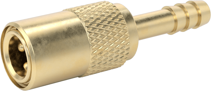 Soğutucu için Pirinç Hızlı Ayrılabilir Hortum Bağlantısı, Kapatma Valfli Soket, 1/4 Kaplin Boyutu, 1/4" Hortum İç Çapı