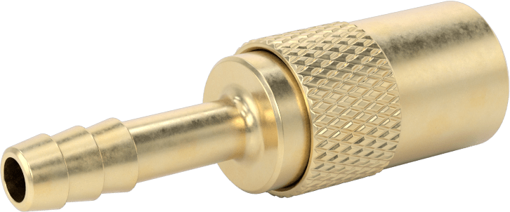 Soğutucu için Pirinç Hızlı Ayrılabilir Hortum Bağlantısı, Kapatma Valfli Soket, 1/4 Kaplin Boyutu, 1/4" Hortum İç Çapı