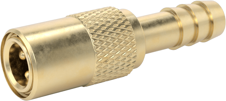 Soğutucu için Pirinç Hızlı Ayrılabilir Hortum Bağlantısı, Kapatma Valfli Soket, 1/4 Kaplin Boyutu, 3/8" Hortum İç Çapı