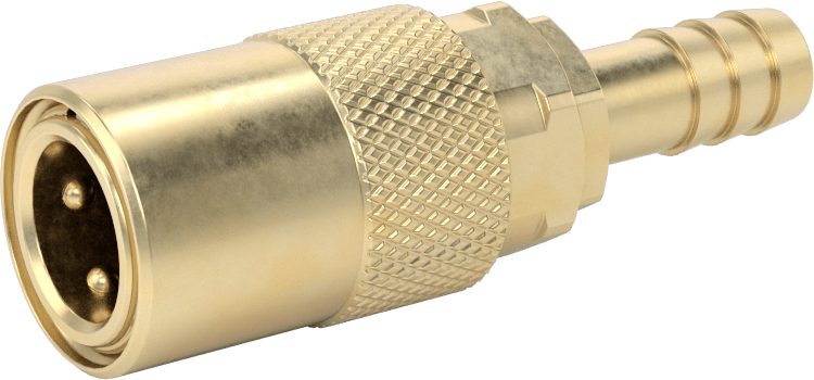 Soğutucu için Pirinç Hızlı Ayrılabilir Hortum Bağlantısı, Düz Soket, 3/8 Kaplin Boyutu, 3/8" Hortum İç Çapı için