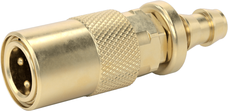 Soğutucu için Pirinç Hızlı Ayrılabilir Hortum Bağlantısı, Düz Soket, 3/8 Kaplin Boyutu 3/8" Hortum İç Çapı, İtmeli Çıkıntı