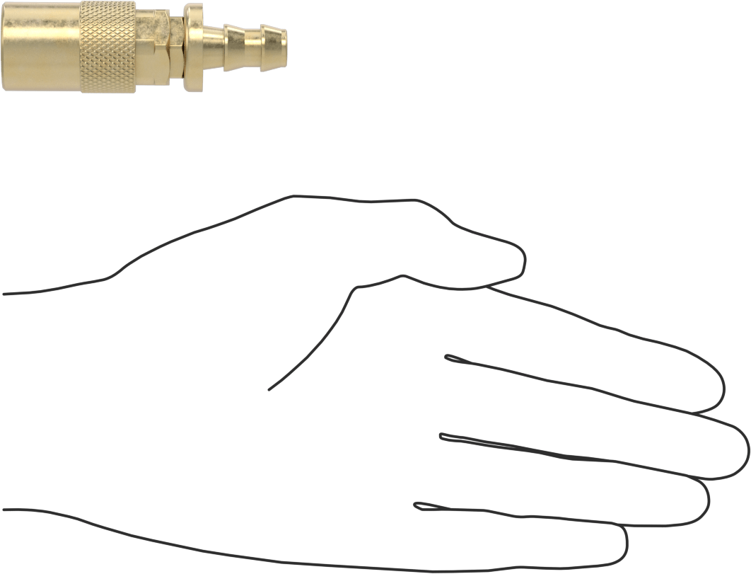 Soğutucu için Pirinç Hızlı Ayrılabilir Hortum Bağlantısı, Düz Soket, 3/8 Kaplin Boyutu 3/8" Hortum İç Çapı, İtmeli Çıkıntı