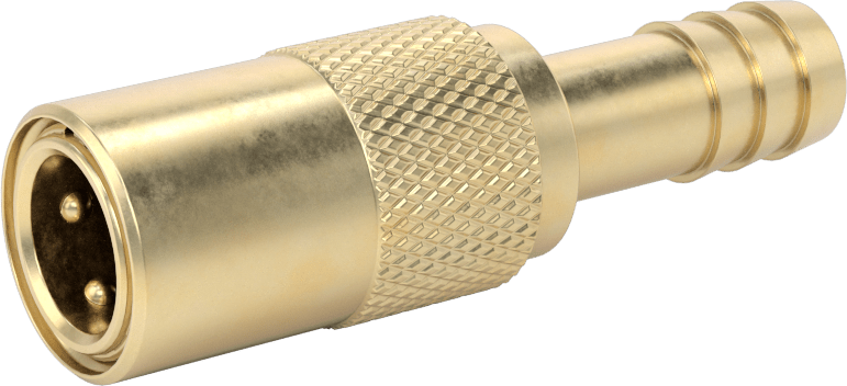 Soğutucu için Pirinç Hızlı Ayrılabilir Hortum Bağlantısı, Düz Soket, 3/8 Kaplin Boyutu, 1/2" Hortum İç Çapı için