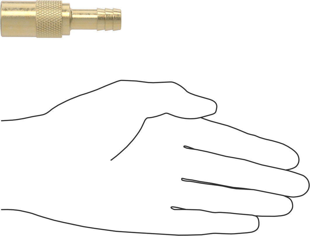 Soğutucu için Pirinç Hızlı Ayrılabilir Hortum Bağlantısı, Düz Soket, 3/8 Kaplin Boyutu, 1/2" Hortum İç Çapı için