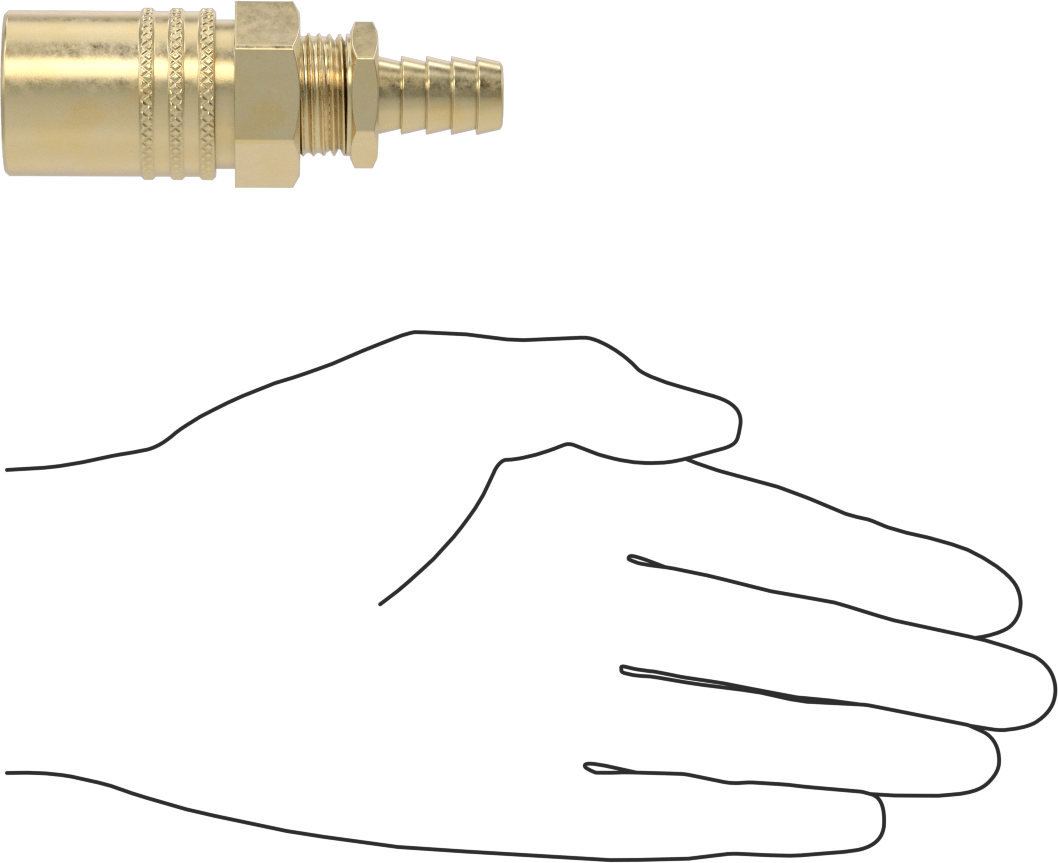 Soğutucu için Pirinç Hızlı Ayrılabilir Hortum Bağlantısı, Düz Soket, 1/2 Kaplin Boyutu, 1/2" Hortum İç Çapı için