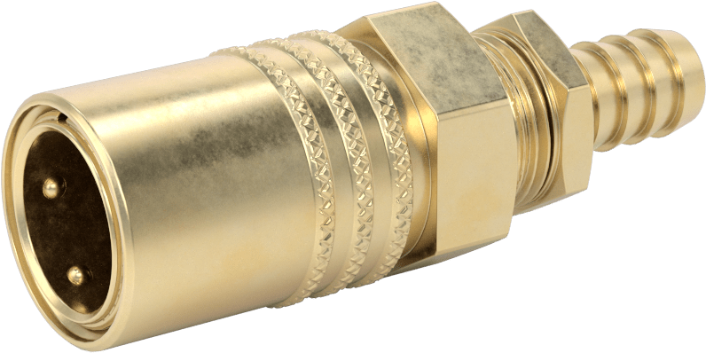 Soğutucu için Pirinç Hızlı Ayrılabilir Hortum Bağlantısı, Kapatma Valfli Soket, 1/2 Kaplin Boyutu, 1/2" Hortum İç Çapı