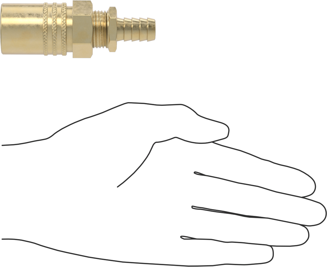 Soğutucu için Pirinç Hızlı Ayrılabilir Hortum Bağlantısı, Kapatma Valfli Soket, 1/2 Kaplin Boyutu, 1/2" Hortum İç Çapı