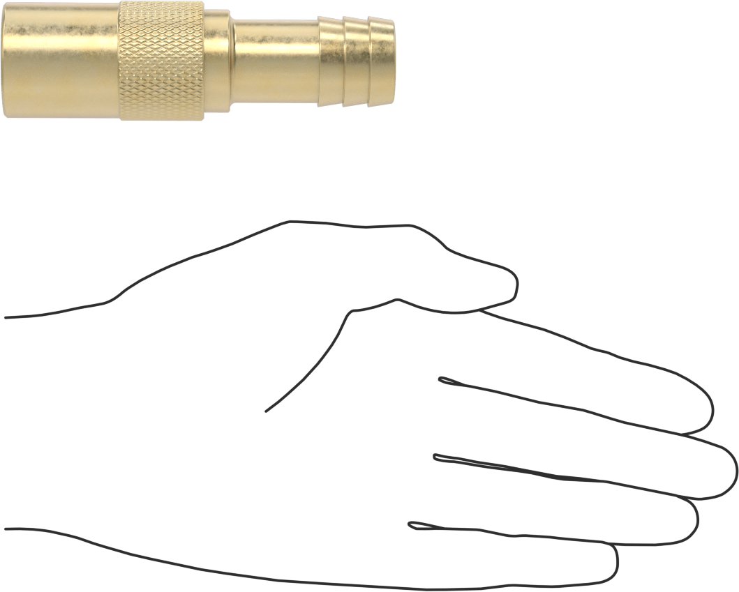 Soğutucu için Pirinç Hızlı Ayrılabilir Hortum Bağlantısı, Düz Soket, 1/2 Kaplin Boyutu, 3/4" Hortum İç Çapı için