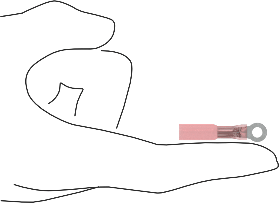 Isıyla Daralan Halka Terminalleri, 22-18 AWG ve 8 Numaralı Vida Boyutu için