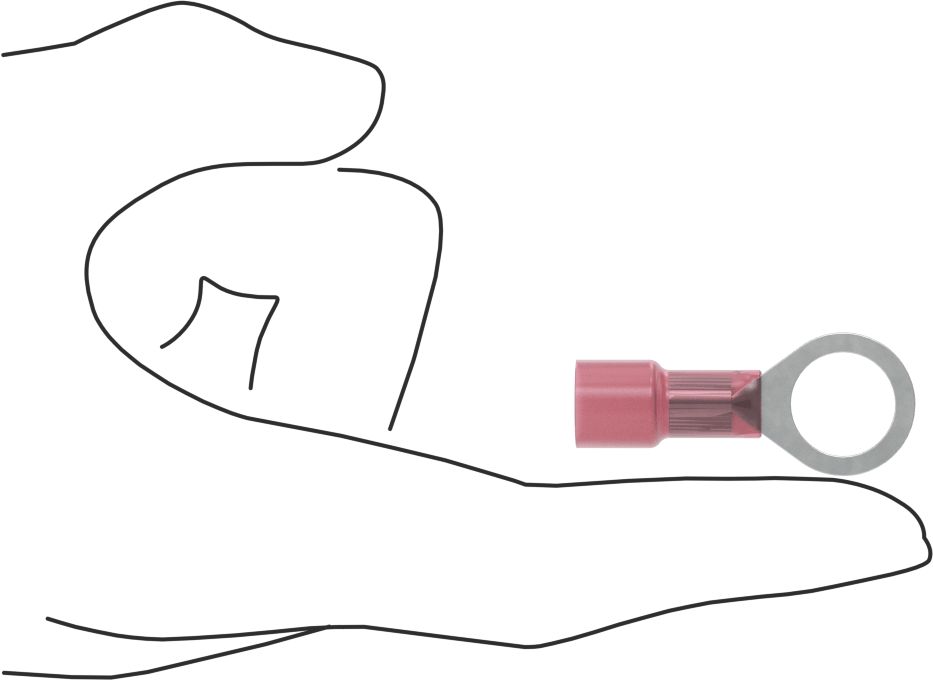 Isıyla Daralan Halka Terminalleri, 8 AWG ve 1/2" Vida Boyutu için