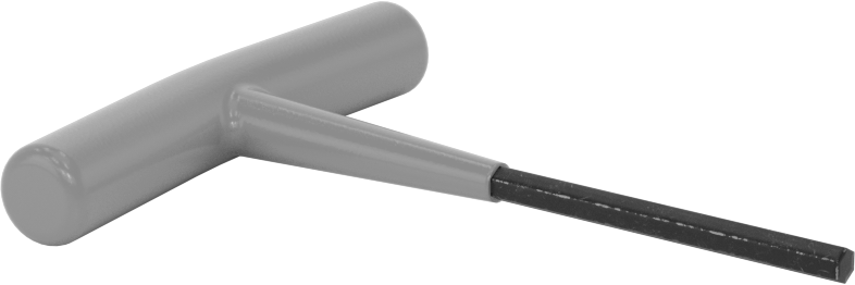 Kısa T Saplı Altıgen Anahtar, 4 mm Tahrik Boyutu, 4-1/8" Toplam Uzunluk