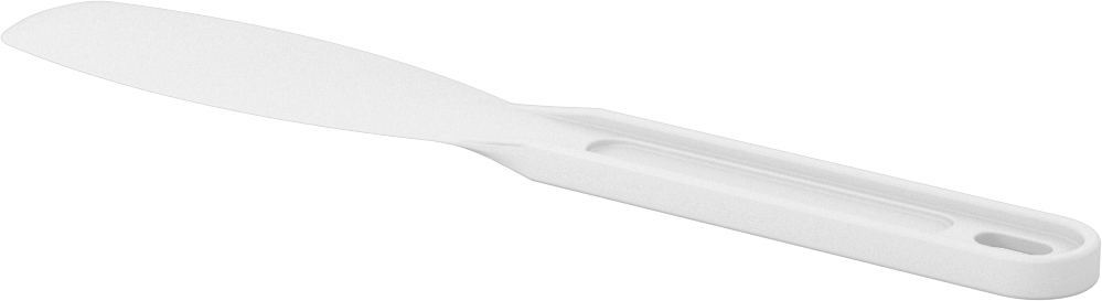 Yuvarlak Uçlu Plastik Spatula, 1-3/8“ Genişlik x 3-1/2” Uzunluk Bıçak, 7-3/4" Uzunluk
