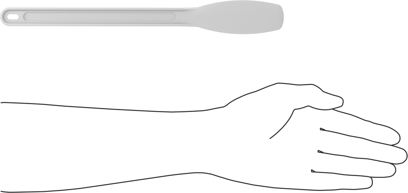 Yuvarlak Uçlu Plastik Spatula, 1-3/8“ Genişlik x 3-1/2” Uzunluk Bıçak, 11-1/2" Uzunluk
