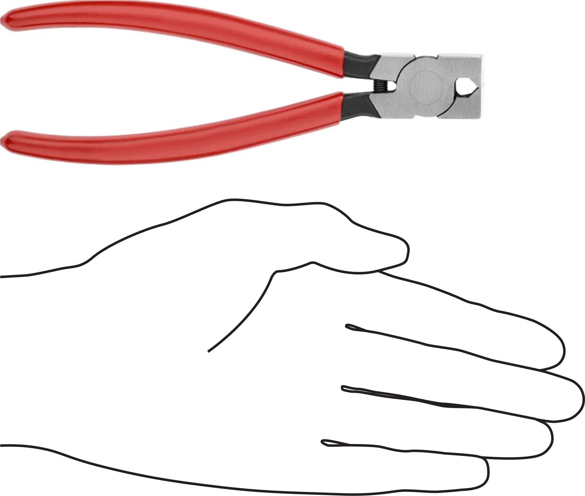 Plastik Kesiciler, 6-1/4" Toplam Uzunluk, 85 Derece Baş Ofset Açısı