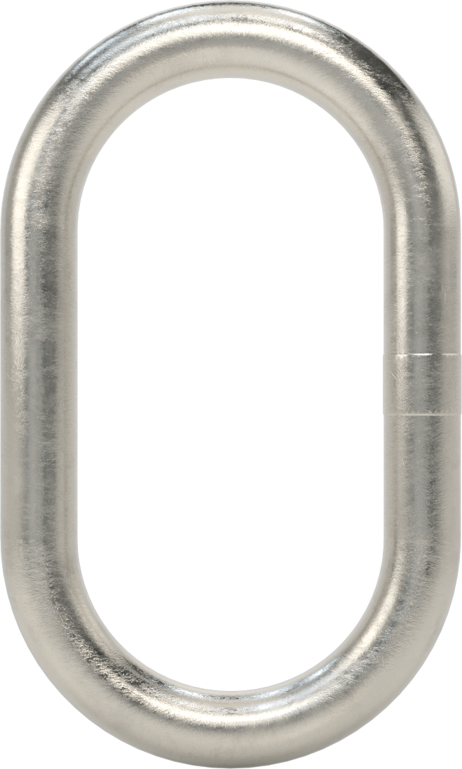 316 Stainless Steel Oblong Chain Ring-for Lifting, for Grade 50 Chain, 1/4 and 5/16 Trade Size (1 Chain)