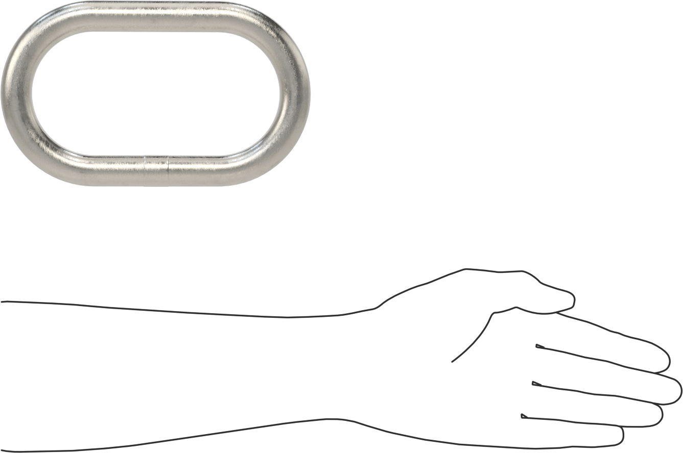 316 Stainless Steel Oblong Chain Ring-for Lifting, for Grade 50 Chain, 1/4 and 5/16 Trade Size (1 Chain)