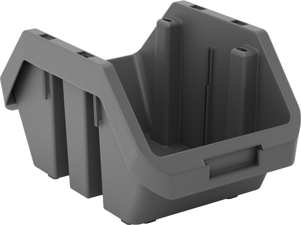 İç İçe Geçebilen ve İstiflenebilir Plastik Kutu, 6-5/8" Genişlik, 9-1/2" Derinlik, 5" Yükseklik