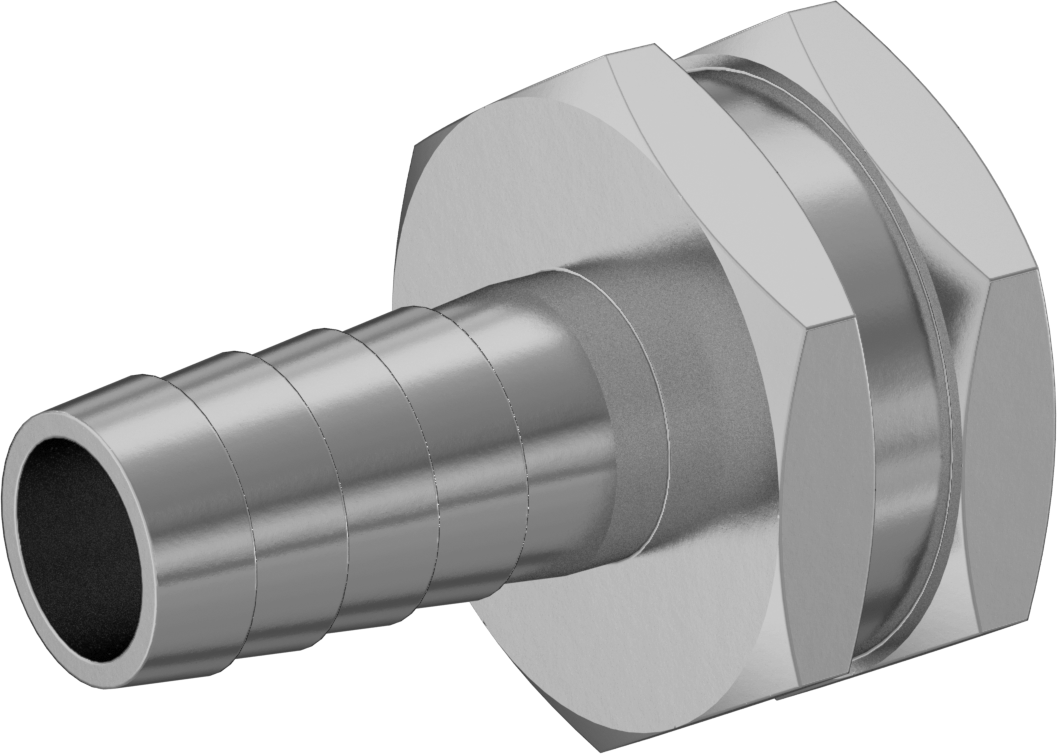 Pirinç Dikenli Bahçe Hortumu Bağlantı Parçası, 13 mm Hortum İç Çapı x 3/4 GHT Dişi için Düz Adaptör