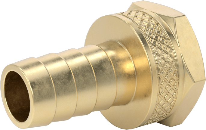 Pirinç Dikenli Bahçe Hortumu Bağlantı Parçası, 5/8" Hortum İç Çap x 3/4 GHT Dişi için Dönerli Adaptör