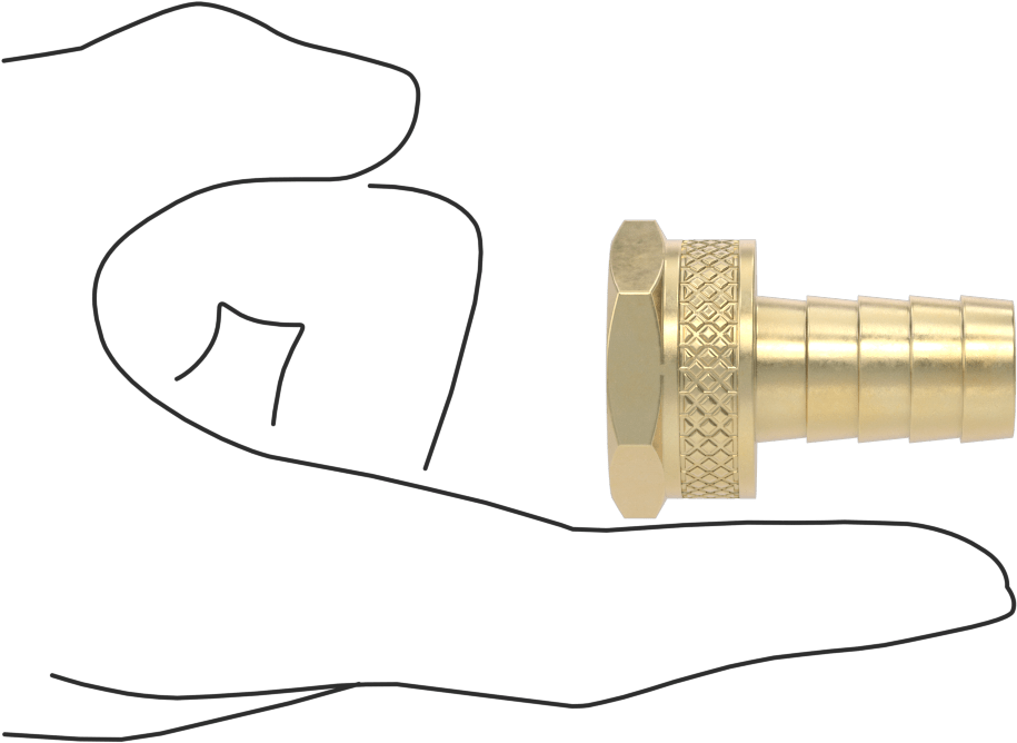 Pirinç Dikenli Bahçe Hortumu Bağlantı Parçası, 5/8" Hortum İç Çap x 3/4 GHT Dişi için Dönerli Adaptör