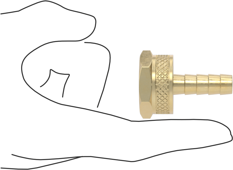 Pirinç Dikenli Bahçe Hortumu Bağlantı Parçası, Döner Başlıklı Adaptör, 3/8" Hortum İç Çapı x 3/4 GHT Dişi için