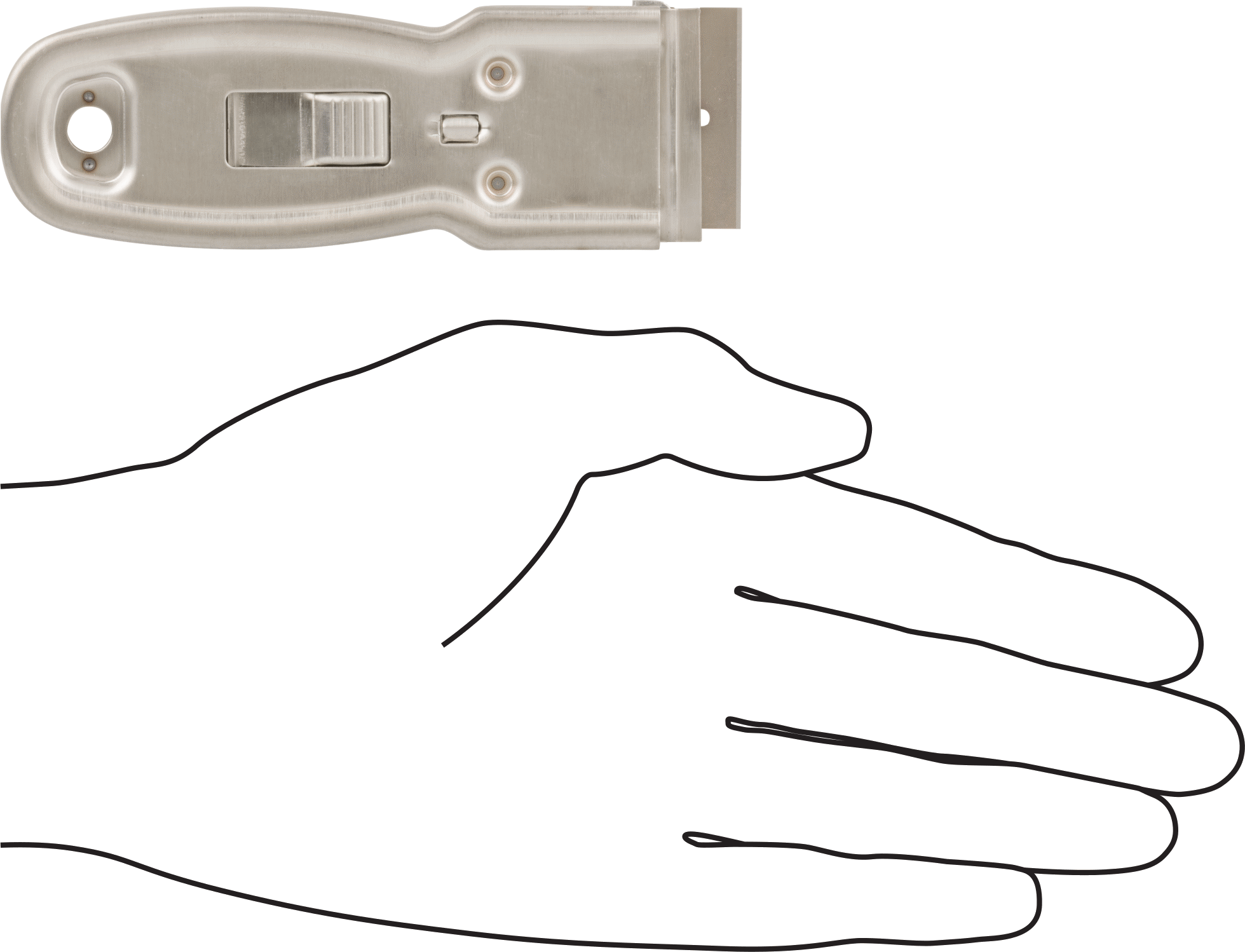 Jilet Bıçağı Düz Yüzey Kazıyıcı, 4-1/2" Toplam Uzunluk