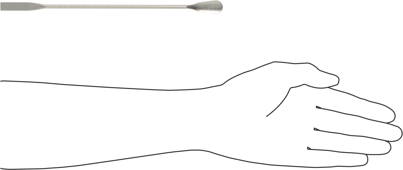 Paslanmaz Çelik Laboratuvar Kaşığı x Düz Spatula, 9 inç Uzunluk