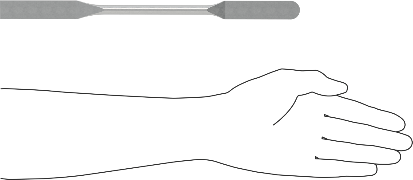Paslanmaz Çelik Laboratuvar Spatulası, Yuvarlak x Düz Uçlar, 12" Uzunluk