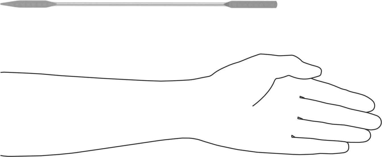 Paslanmaz Çelik Laboratuvar Spatulası, Yuvarlak x Konik Uçlar, 12" Uzunluk
