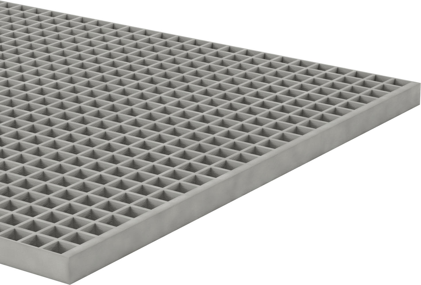 Yiyecek ve İçecek Fiberglas Bar Izgarası, 3' Genişlik x 4'10" Uzunluk, 1-1/2" Yükseklikli Yatak Çubuğu