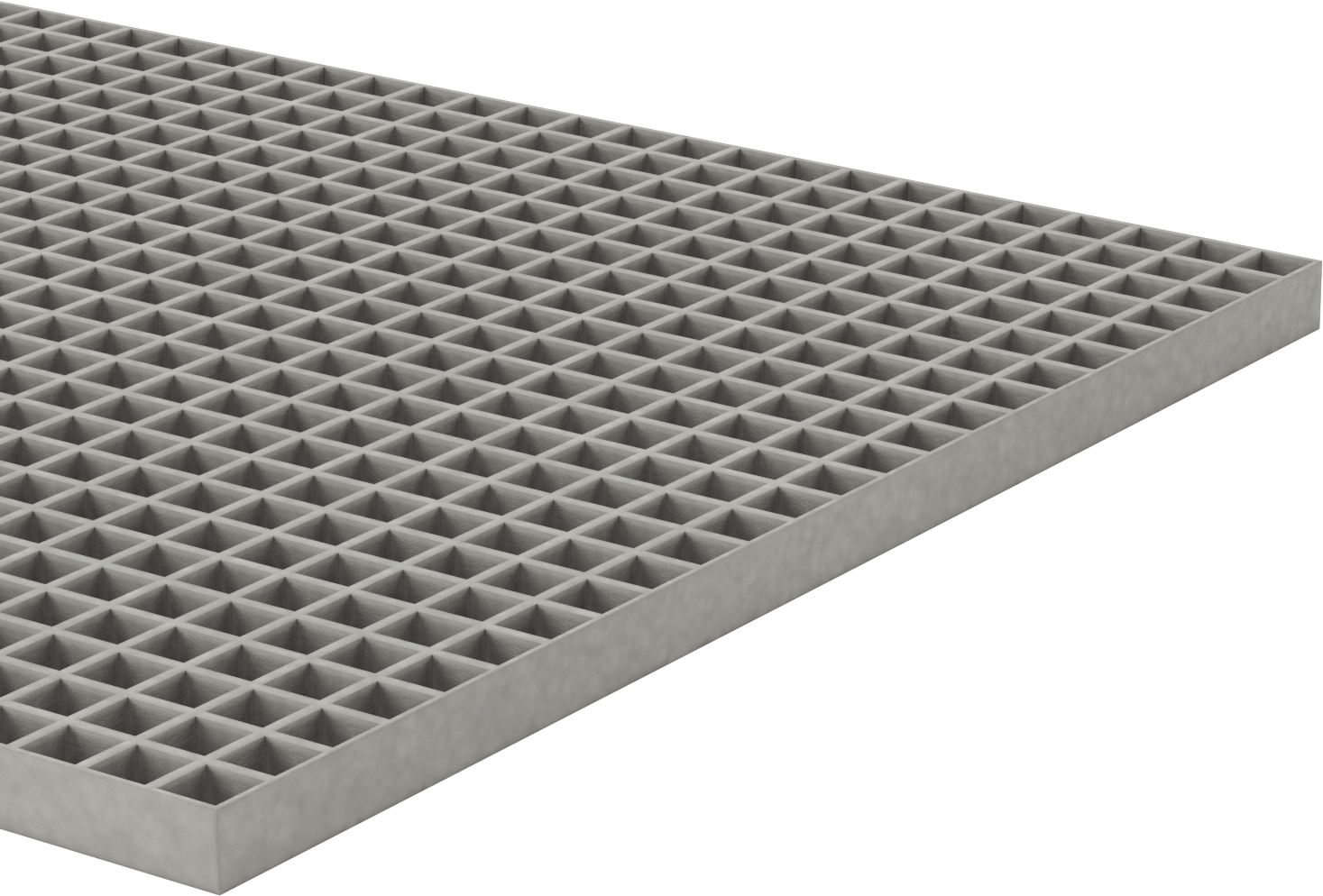 Yiyecek ve İçecek Fiberglas Bar Izgarası, 3' Genişlik x 10' Uzunluk, 1-1/2" Yükseklikli Yatak Çubuğu