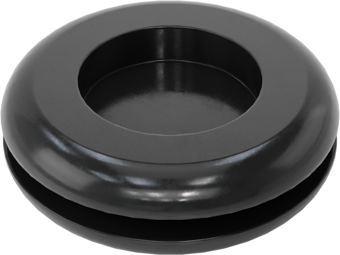 Buna-N Kauçuk Kesim Boyutlu Grometler, 1-1/4“ Delik ve 1/8” Malzeme Kalınlığı için, 1/64" ila 7/8" ID