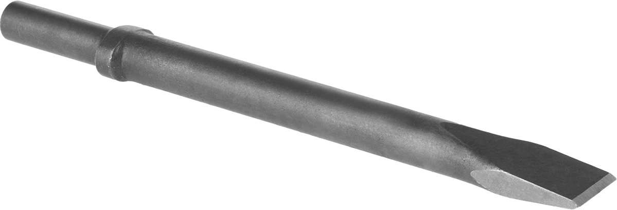 Kırıcı Çekiçler için Keski Ucu, 0,68" Yuvarlak Şaft, Oval Yaka, 1" Düz Bıçak, 12" Uzunluk