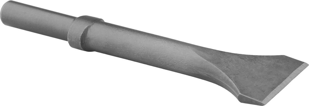 Kırıcı Çekiçler için Keski Ucu, 0,68" Yuvarlak Şaft, Oval Yaka, 1" Düz Bıçak, 9 inç Toplam