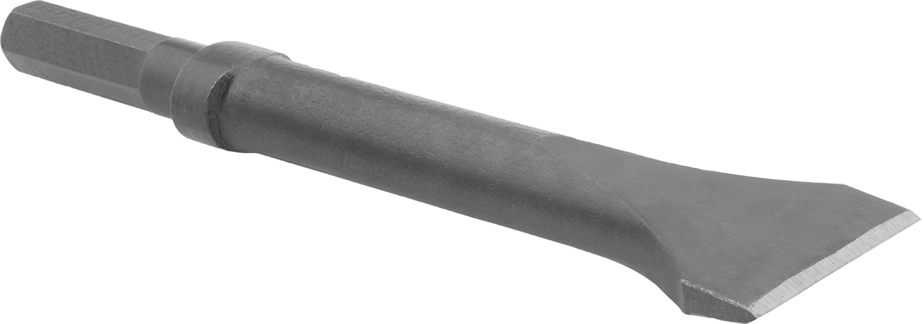 Kırıcı Çekiçler için Keski Ucu, 0,58" Altıgen Şaft, Oval Yaka, 2" Düz Bıçak, 9 inç Toplam