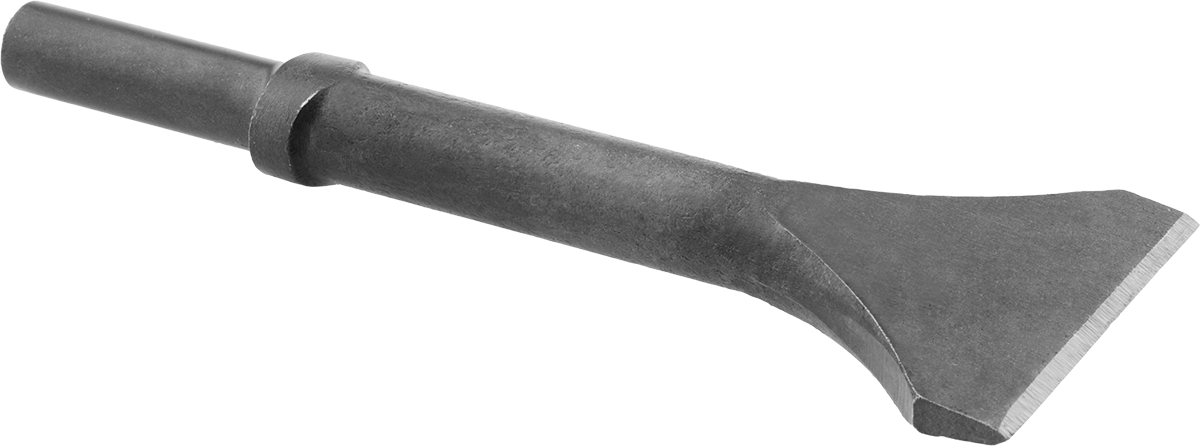 Kırıcı Çekiçler için Keski Ucu, 0,68" Yuvarlak Şaft, Oval Yaka, 3" Genişlikte Düz Bıçak