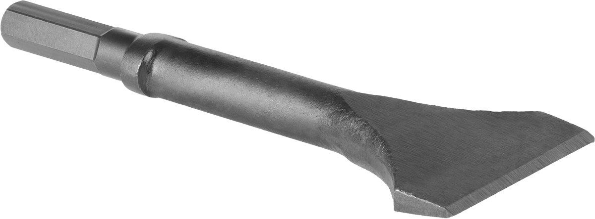 Kırıcı Çekiçler için Keski Ucu, 0,58" Altıgen Şaft, Oval Yaka, 3" Genişlikte Düz Bıçak