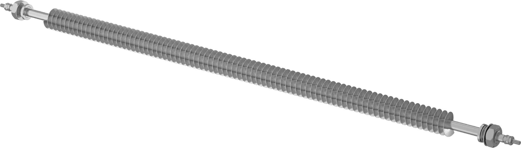 Kanal için Kanatlı Boru Şeklinde Isıtıcı, Fırınlar, &Kurutucular, 240V AC, Düz, Bir Ucu Kaynaklı, 2000W