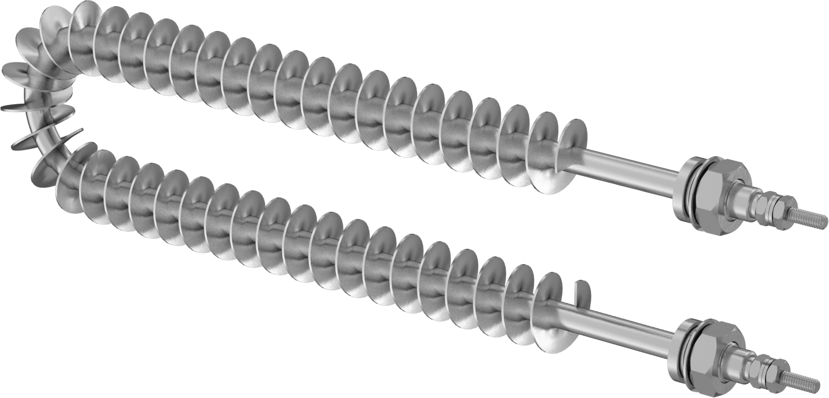 Kanal için Kanatlı Boru Şeklinde Isıtıcı, Fırınlar, &Kurutucular, 120V AC, U-Büküm, Her İki Ucu Kaynaklı, 1000W