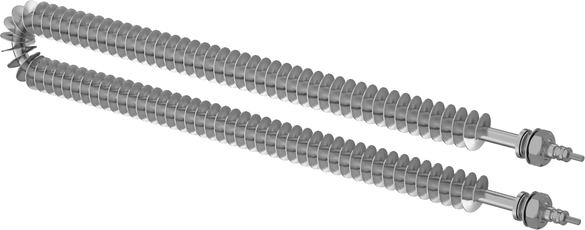 Kanal için Kanatlı Boru Şeklinde Isıtıcı, Fırınlar, &Kurutucular, 480V AC, U-Büküm, Her İki Ucu Kaynaklı, 3000W