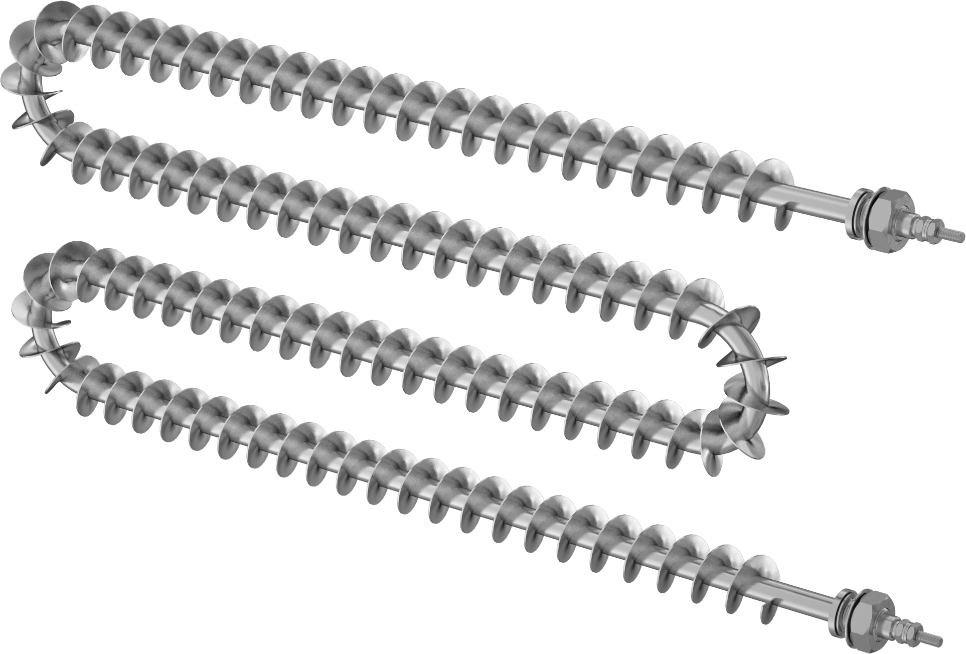 Kanal için Kanatlı Boru Şeklinde Isıtıcı, Fırınlar, &Kurutucular, 480V AC, M-Bend, Her İki Ucu Kaynaklı, 6000W