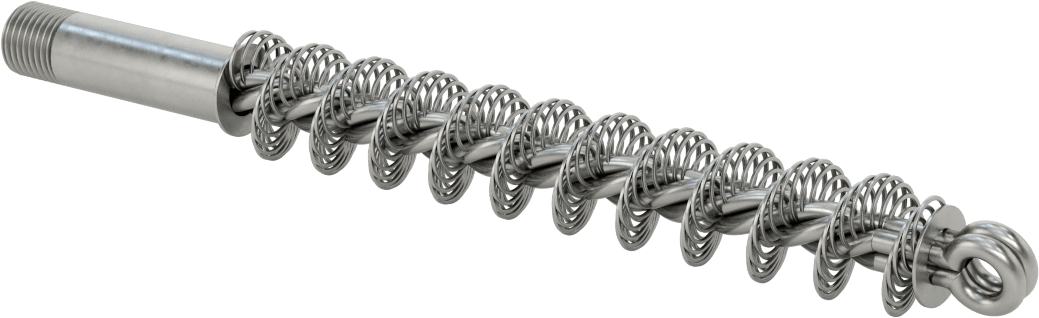 Boru Kazıyıcı, Düşük Çizilme Sarmal Düz Tel, 1/4 NPSM Erkek, 7/8" Çap