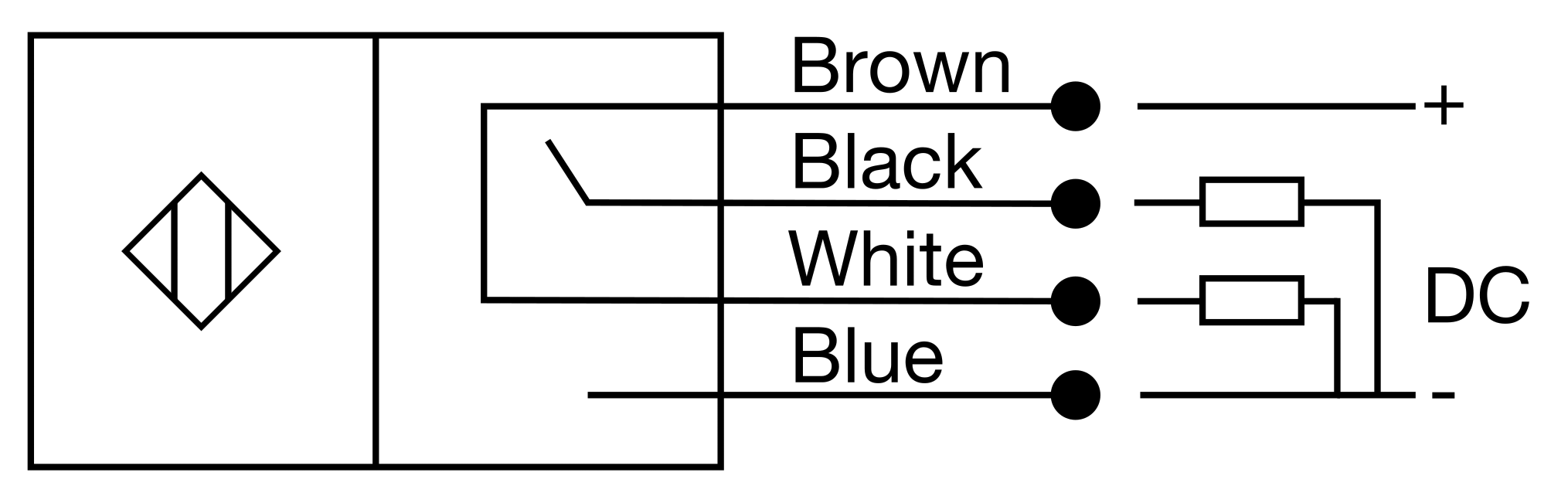 1 Normally Open and 1 Normally Closed PNP Wiring Diagram